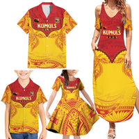 Papua New Guinea Rugby Custom Family Matching Summer Maxi Dress and Hawaiian Shirt Go Kumuls PNG - Polynesian Pattern LT14 - Polynesian Pride
