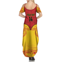 Papua New Guinea Rugby Custom Family Matching Summer Maxi Dress and Hawaiian Shirt Go Kumuls PNG - Polynesian Pattern LT14 - Polynesian Pride