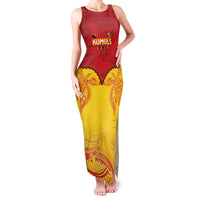Papua New Guinea Rugby Custom Family Matching Tank Maxi Dress and Hawaiian Shirt Go Kumuls PNG - Polynesian Pattern LT14 Mom's Dress Yellow - Polynesian Pride