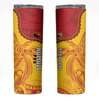 Custom Papua New Guinea Rugby Skinny Tumbler Go Kumuls PNG - Polynesian Pattern LT14 Yellow - Polynesian Pride