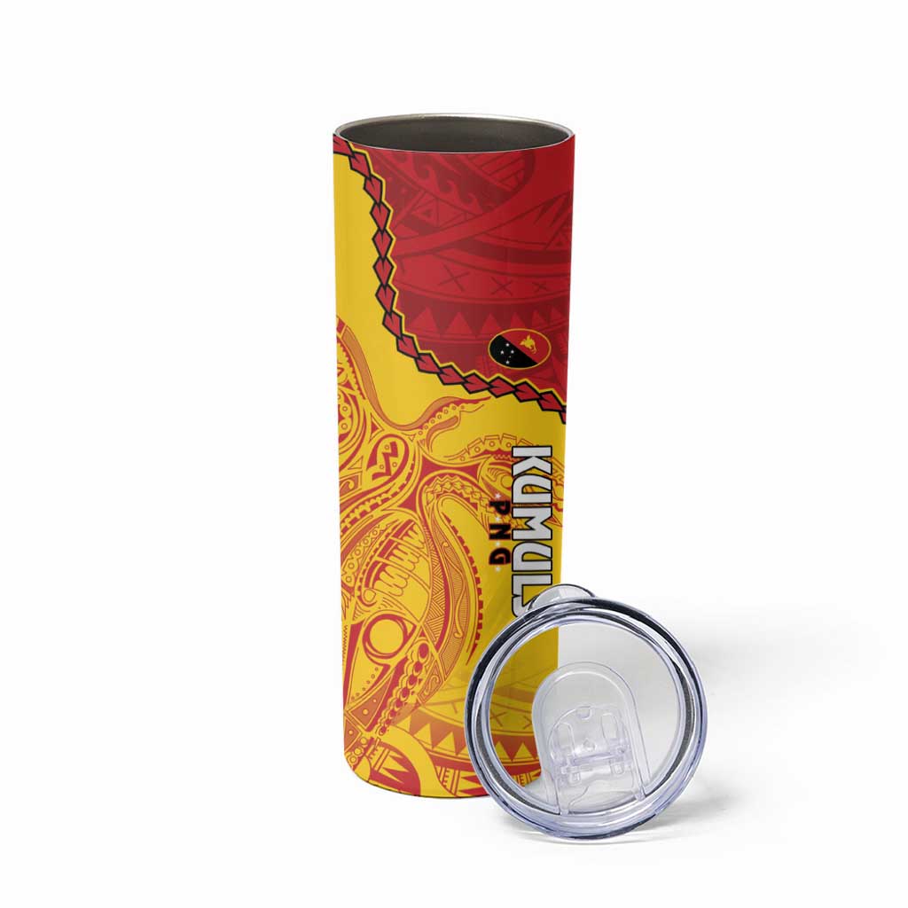Custom Papua New Guinea Rugby Skinny Tumbler Go Kumuls PNG - Polynesian Pattern LT14 - Polynesian Pride
