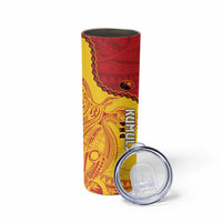 Custom Papua New Guinea Rugby Skinny Tumbler Go Kumuls PNG - Polynesian Pattern LT14 - Polynesian Pride