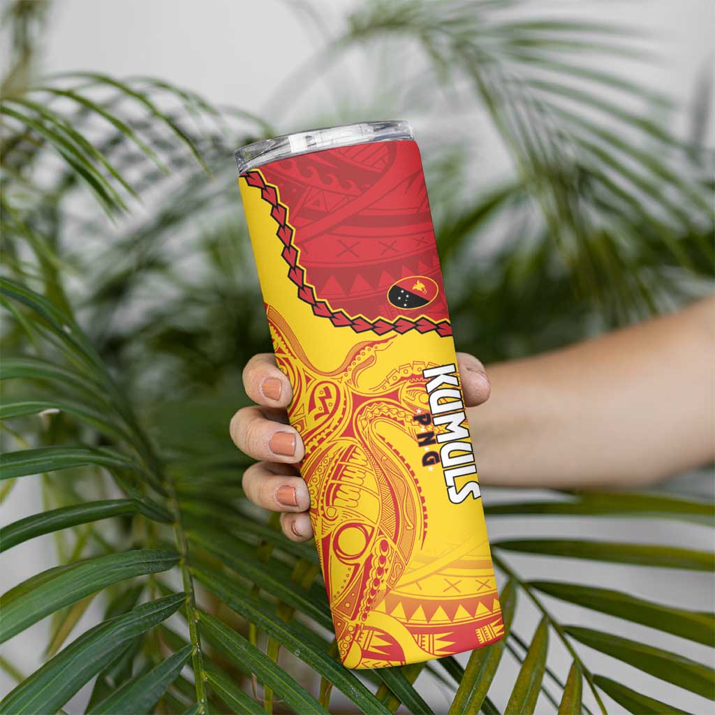 Custom Papua New Guinea Rugby Skinny Tumbler Go Kumuls PNG - Polynesian Pattern LT14 - Polynesian Pride