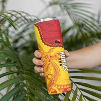 Custom Papua New Guinea Rugby Skinny Tumbler Go Kumuls PNG - Polynesian Pattern LT14 - Polynesian Pride