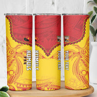 Custom Papua New Guinea Rugby Skinny Tumbler Go Kumuls PNG - Polynesian Pattern LT14 - Polynesian Pride