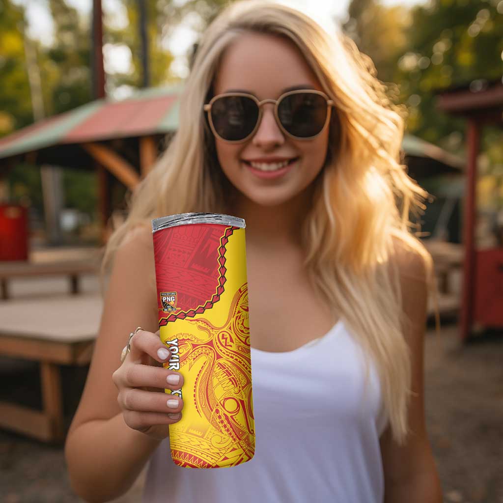 Custom Papua New Guinea Rugby Skinny Tumbler Go Kumuls PNG - Polynesian Pattern LT14 - Polynesian Pride