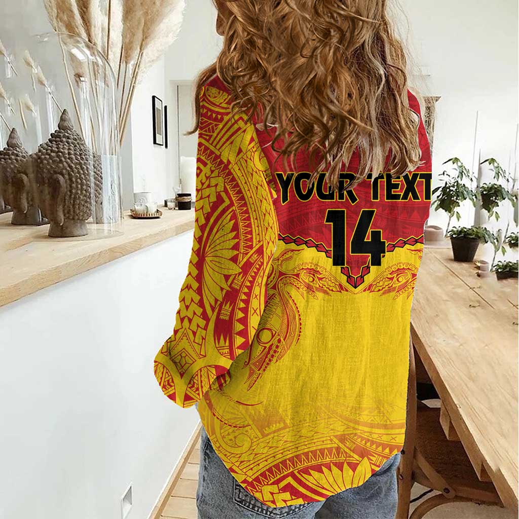 Papua New Guinea Rugby Custom Women Casual Shirt Go Kumuls PNG - Polynesian Pattern LT14 - Polynesian Pride
