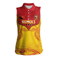 Papua New Guinea Rugby Custom Women Sleeveless Polo Shirt Go Kumuls PNG - Polynesian Pattern LT14 Female Yellow - Polynesian Pride