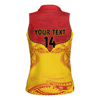 Papua New Guinea Rugby Custom Women Sleeveless Polo Shirt Go Kumuls PNG - Polynesian Pattern LT14 - Polynesian Pride