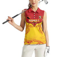 Papua New Guinea Rugby Custom Women Sleeveless Polo Shirt Go Kumuls PNG - Polynesian Pattern LT14 - Polynesian Pride