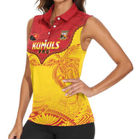 Papua New Guinea Rugby Custom Women Sleeveless Polo Shirt Go Kumuls PNG - Polynesian Pattern LT14 - Polynesian Pride