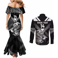 Aotearoa Silver Fern Rugby Custom Couples Matching Mermaid Dress and Long Sleeve Button Shirt 2024 Go Kiwi LT14 - Polynesian Pride