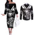 Aotearoa Silver Fern Rugby Custom Couples Matching Off The Shoulder Long Sleeve Dress and Long Sleeve Button Shirt 2024 Go Kiwi