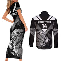 Aotearoa Silver Fern Rugby Custom Couples Matching Short Sleeve Bodycon Dress and Long Sleeve Button Shirt 2024 Go Kiwi LT14 - Polynesian Pride