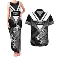 Aotearoa Silver Fern Rugby Custom Couples Matching Tank Maxi Dress and Hawaiian Shirt 2024 Go Kiwi LT14 Black - Polynesian Pride