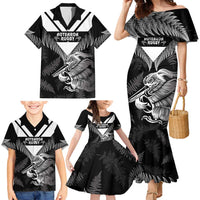 Aotearoa Silver Fern Rugby Custom Family Matching Mermaid Dress and Hawaiian Shirt 2024 Go Kiwi LT14 - Polynesian Pride