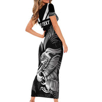 Aotearoa Silver Fern Rugby Custom Family Matching Short Sleeve Bodycon Dress and Hawaiian Shirt 2024 Go Kiwi LT14 - Polynesian Pride