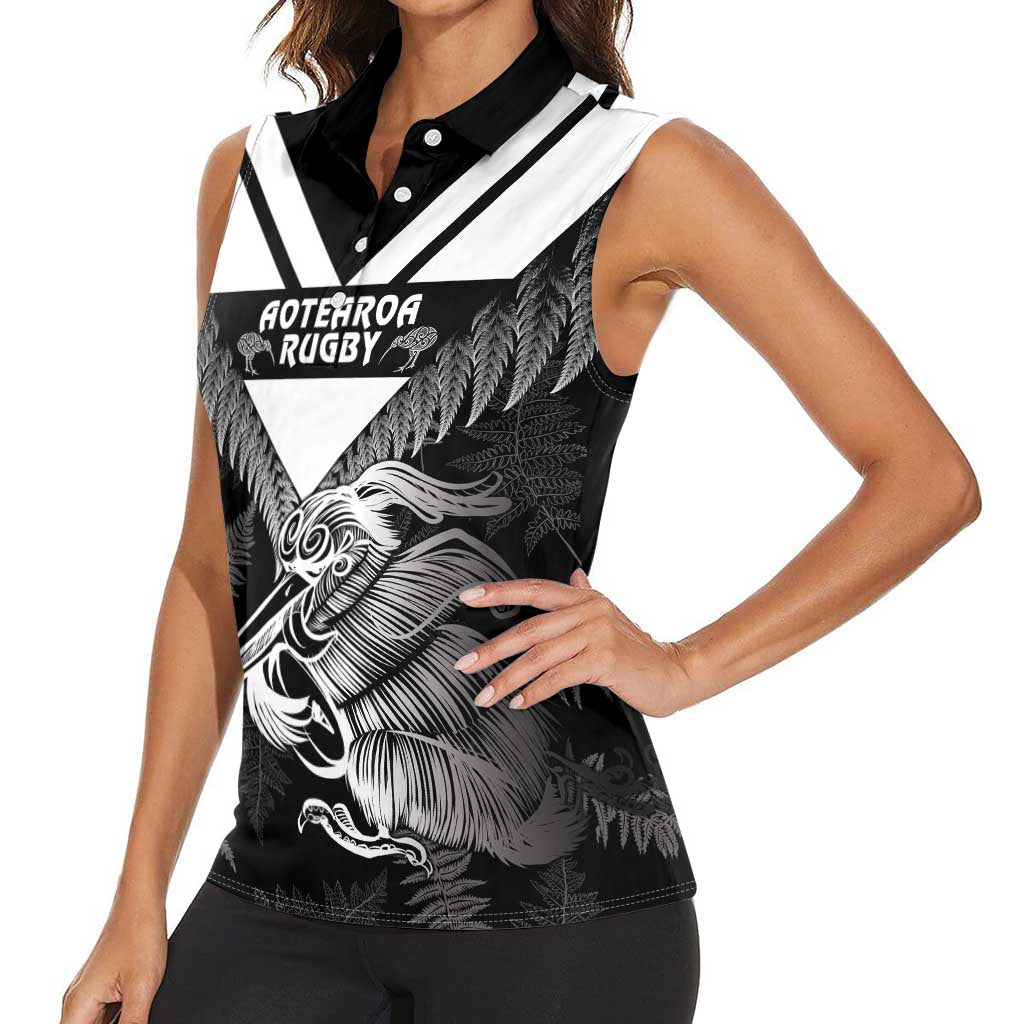 Aotearoa Silver Fern Rugby Custom Women Sleeveless Polo Shirt 2024 Go Kiwi LT14 - Polynesian Pride