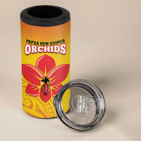 Custom Orchids PNG Rugby 4 in 1 Can Cooler Tumbler Go Champions Papua New Guinea LT14 - Polynesian Pride