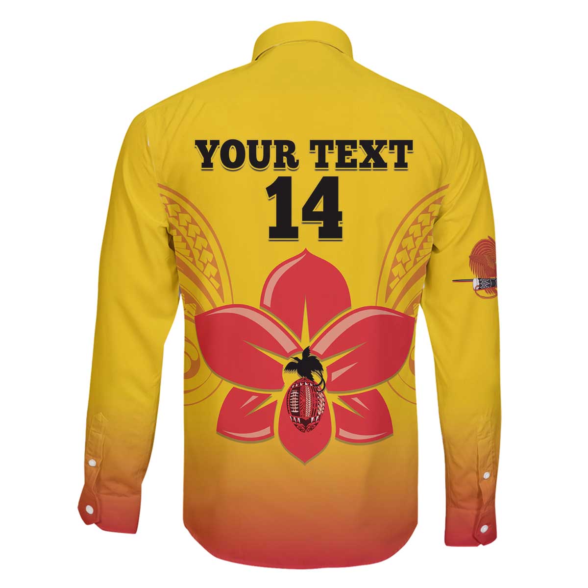 Orchids PNG Rugby Custom Family Matching Off The Shoulder Long Sleeve Dress and Hawaiian Shirt Go Champions Papua New Guinea LT14 - Polynesian Pride