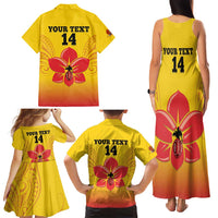 Orchids PNG Rugby Custom Family Matching Tank Maxi Dress and Hawaiian Shirt Go Champions Papua New Guinea LT14 - Polynesian Pride
