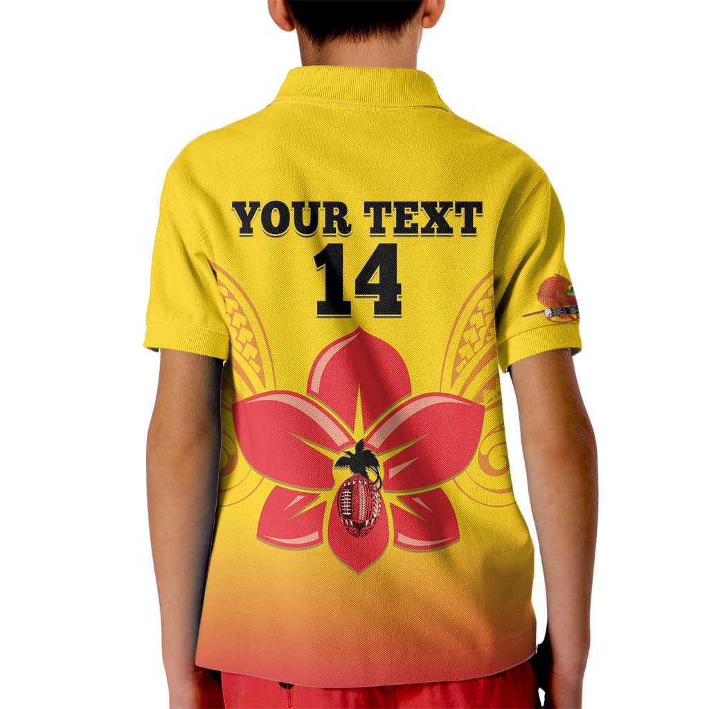 Orchids PNG Rugby Custom Kid Polo Shirt Go Champions Papua New Guinea LT14 - Polynesian Pride