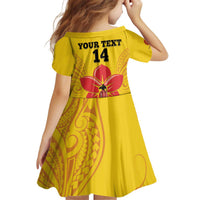 Orchids PNG Rugby Custom Kid Short Sleeve Dress Go Champions Papua New Guinea LT14 - Polynesian Pride