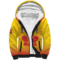 Orchids PNG Rugby Custom Sherpa Hoodie Go Champions Papua New Guinea LT14 Unisex Yellow - Polynesian Pride