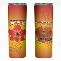 Custom Orchids PNG Rugby Skinny Tumbler Go Champions Papua New Guinea LT14 Yellow - Polynesian Pride