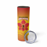 Custom Orchids PNG Rugby Skinny Tumbler Go Champions Papua New Guinea LT14 - Polynesian Pride