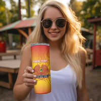 Custom Orchids PNG Rugby Skinny Tumbler Go Champions Papua New Guinea LT14 - Polynesian Pride
