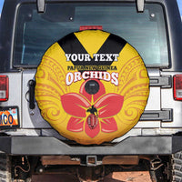 Orchids PNG Rugby Custom Spare Tire Cover Go Champions Papua New Guinea LT14 Yellow - Polynesian Pride