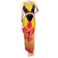 Orchids PNG Rugby Custom Tank Maxi Dress Go Champions Papua New Guinea LT14 Women Yellow - Polynesian Pride