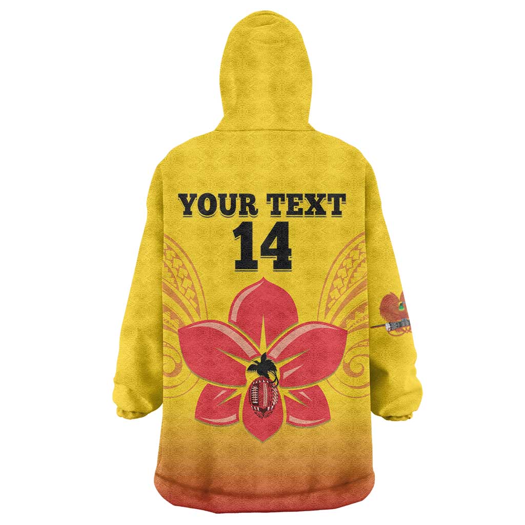 Orchids PNG Rugby Custom Wearable Blanket Hoodie Go Champions Papua New Guinea LT14 - Polynesian Pride