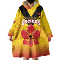 Orchids PNG Rugby Custom Wearable Blanket Hoodie Go Champions Papua New Guinea LT14 - Polynesian Pride