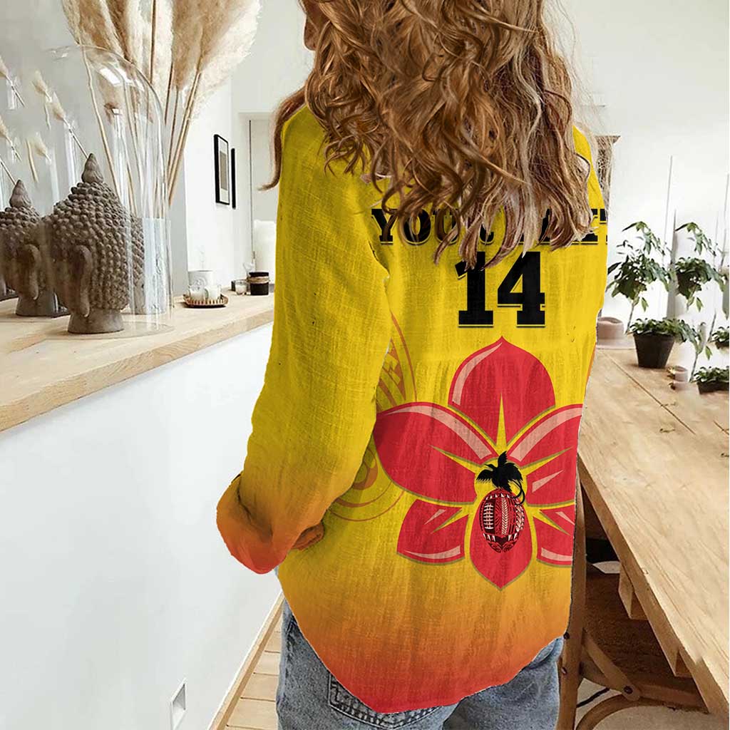 Orchids PNG Rugby Custom Women Casual Shirt Go Champions Papua New Guinea LT14 - Polynesian Pride