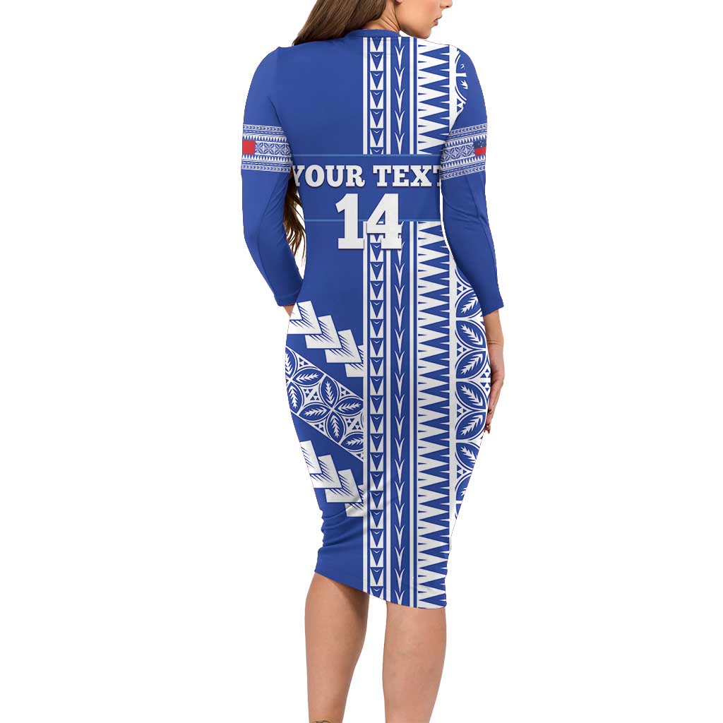 Fetu Samoa Rugby Custom Family Matching Long Sleeve Bodycon Dress and Hawaiian Shirt Siapo Pattern - Sporty Style LT14 - Polynesian Pride
