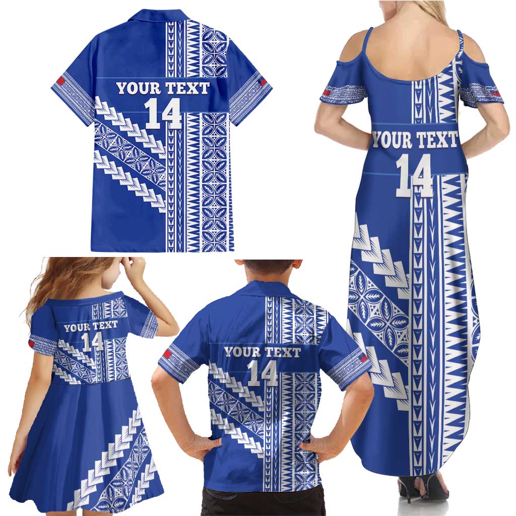 Fetu Samoa Rugby Custom Family Matching Summer Maxi Dress and Hawaiian Shirt Siapo Pattern - Sporty Style LT14 - Polynesian Pride