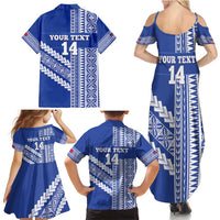Fetu Samoa Rugby Custom Family Matching Summer Maxi Dress and Hawaiian Shirt Siapo Pattern - Sporty Style LT14 - Polynesian Pride