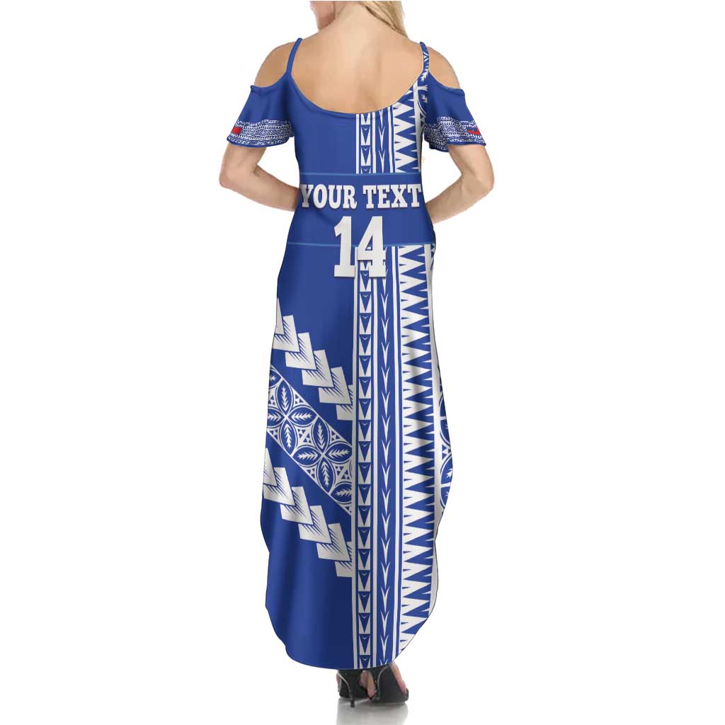 Fetu Samoa Rugby Custom Family Matching Summer Maxi Dress and Hawaiian Shirt Siapo Pattern - Sporty Style LT14 - Polynesian Pride