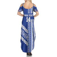 Fetu Samoa Rugby Custom Family Matching Summer Maxi Dress and Hawaiian Shirt Siapo Pattern - Sporty Style LT14 - Polynesian Pride