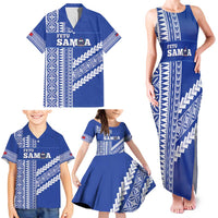 Fetu Samoa Rugby Custom Family Matching Tank Maxi Dress and Hawaiian Shirt Siapo Pattern - Sporty Style LT14 - Polynesian Pride