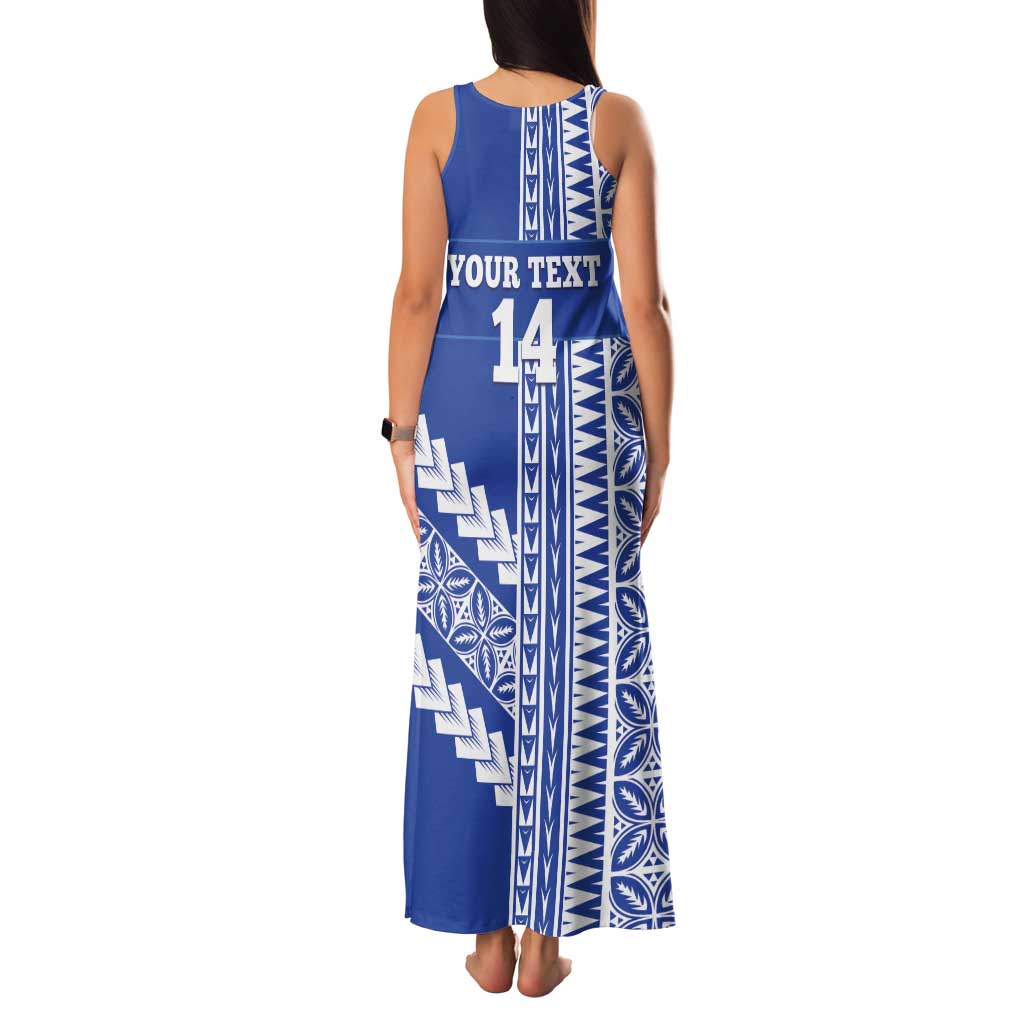 Fetu Samoa Rugby Custom Family Matching Tank Maxi Dress and Hawaiian Shirt Siapo Pattern - Sporty Style LT14 - Polynesian Pride