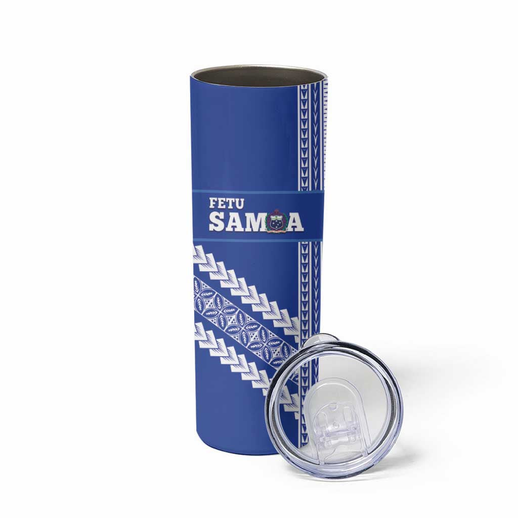 Custom Fetu Samoa Rugby Skinny Tumbler Siapo Pattern - Sporty Style