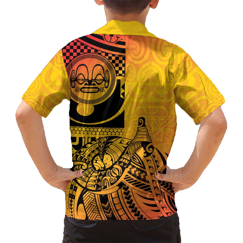 Marquesas Islands Family Matching Short Sleeve Bodycon Dress and Hawaiian Shirt Marquesan Matatiki Fish Hook Patutiki LT14 - Polynesian Pride