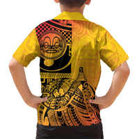 Marquesas Islands Family Matching Short Sleeve Bodycon Dress and Hawaiian Shirt Marquesan Matatiki Fish Hook Patutiki LT14 - Polynesian Pride