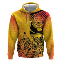 Marquesas Islands Hoodie Marquesan Matatiki Fish Hook Patutiki LT14 Pullover Hoodie Yellow - Polynesian Pride