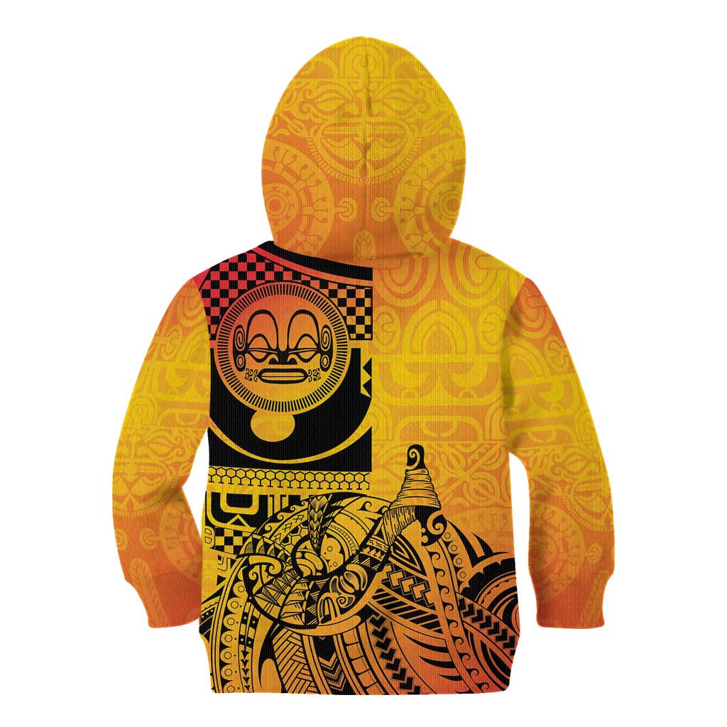 Marquesas Islands Kid Hoodie Marquesan Matatiki Fish Hook Patutiki - Polynesian Pride