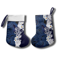 Blue Samoa Tattoo Christmas Stocking Plumeria Samoan Ocean Tatau Pattern LT14 - Polynesian Pride