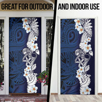 Blue Samoa Tattoo Door Cover Plumeria Samoan Ocean Tatau Pattern LT14 - Polynesian Pride